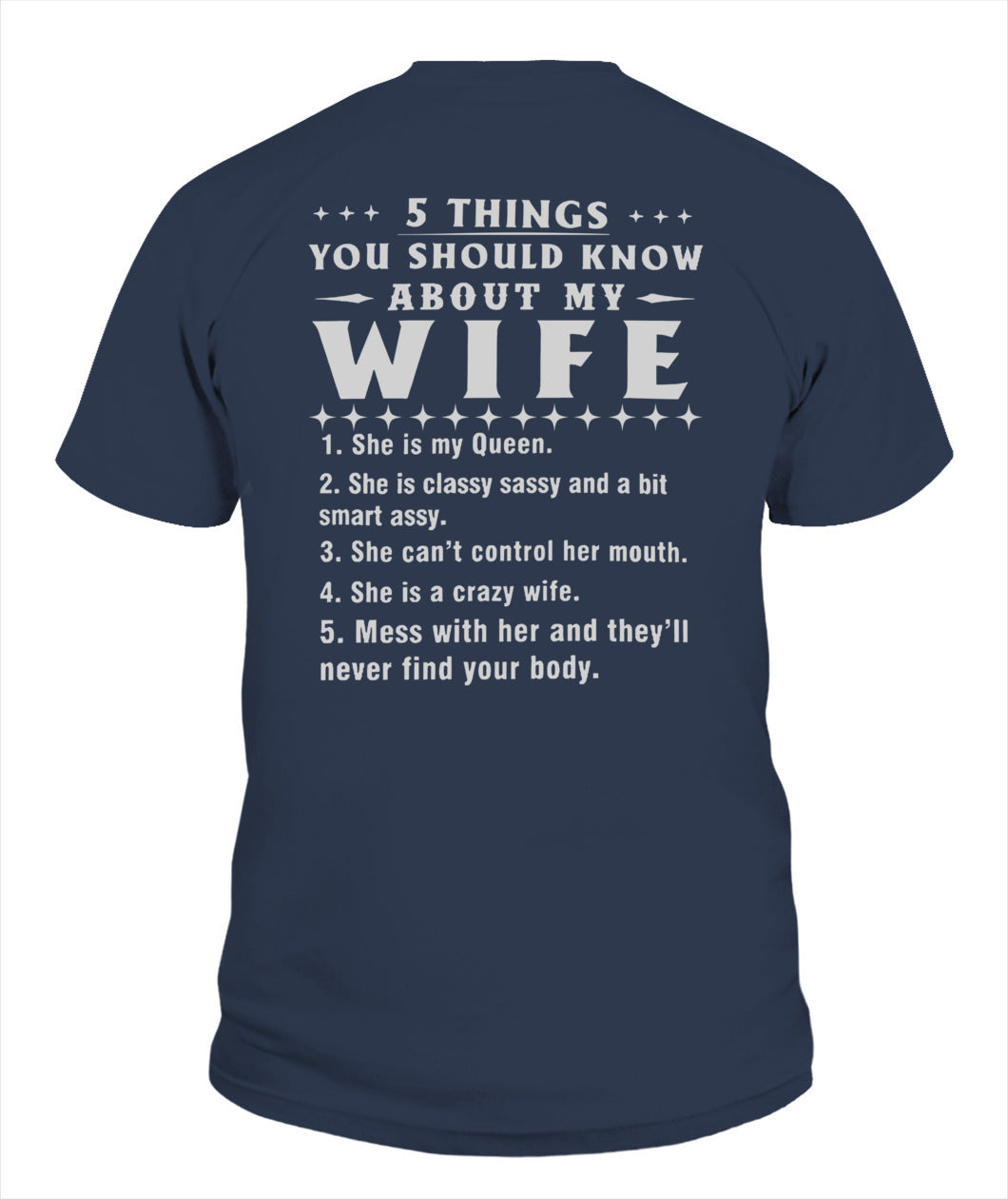 5 Things You Should Know About My Wife, Funny Husband Shirt, Proud Husband Gift Shirt