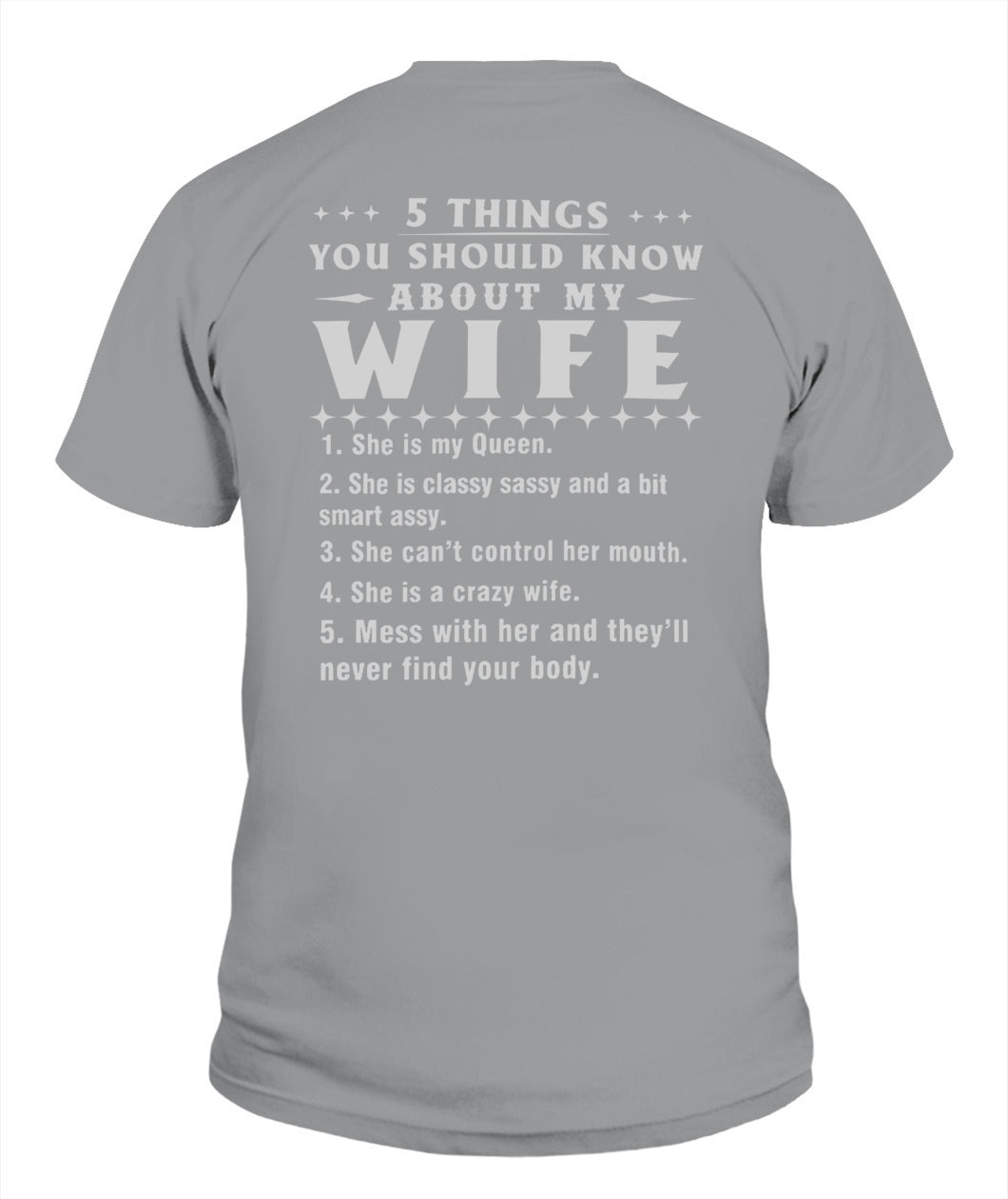 5 Things You Should Know About My Wife, Funny Husband Shirt, Proud Husband Gift Shirt
