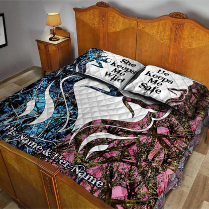Hunting Couple - Personalized Quilt Set