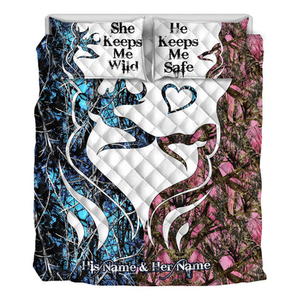 Hunting Couple - Personalized Quilt Set