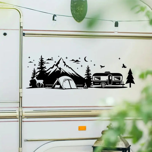 Mountain Forest Travel Camping Scenery Decal