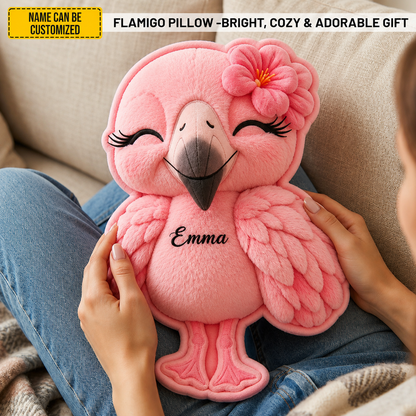 Personalized Flamingo Custom Shaped Pillow