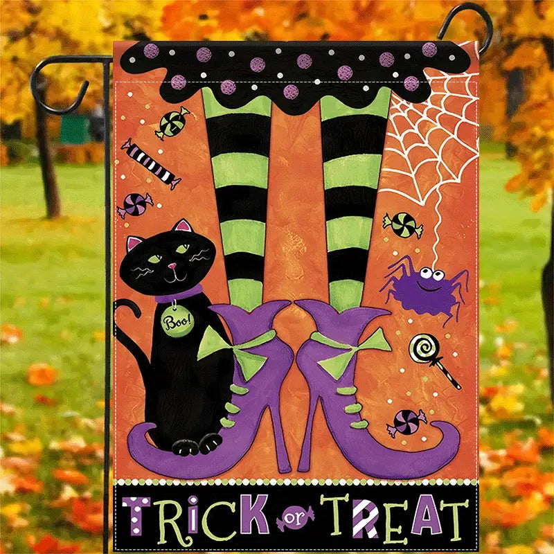 Trick or Treat - Witch Garden Flag, Halloween Garden Flag, House Flag