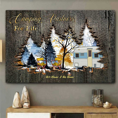 Camping Partners For Life - Personalized Couple Canvas