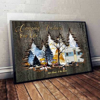 Camping Partners For Life - Personalized Couple Canvas