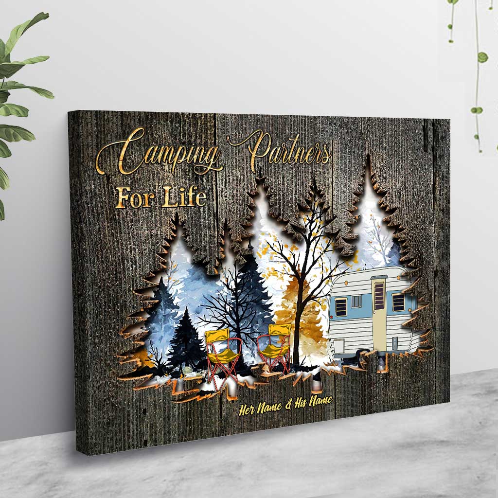 Camping Partners For Life - Personalized Couple Canvas