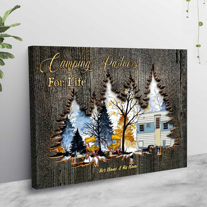 Camping Partners For Life - Personalized Couple Canvas