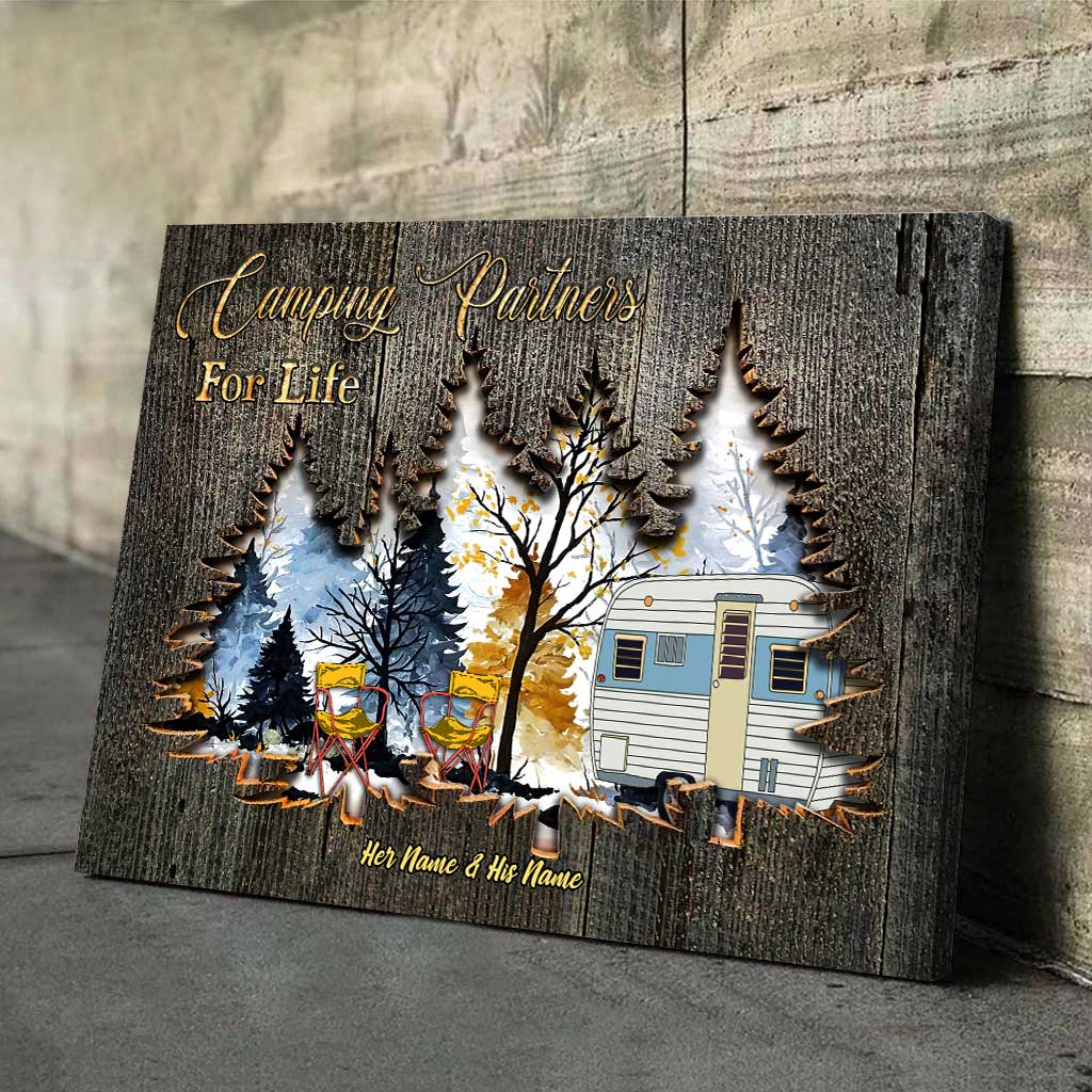 Camping Partners For Life - Personalized Couple Canvas
