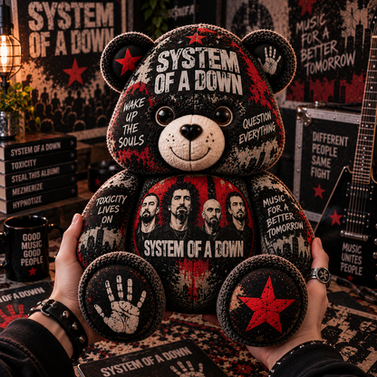 System of a Down Bear Custom Shaped Pillow – Alternative Metal Music Fan Gift