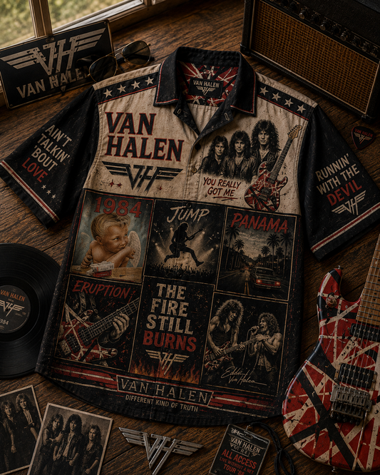 Van Halen Hawaiian Shirt - Vintage Music Fan Gift
