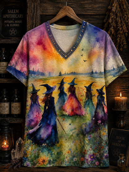 Colorful Witch Coven All Over Print - Witchy Halloween Shirt