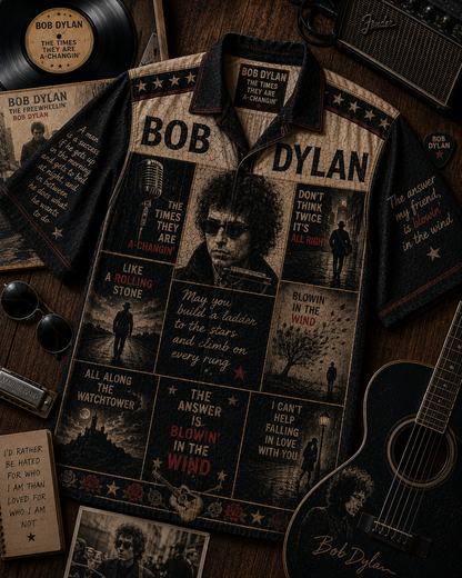 Bob Dylan Hawaiian Shirt - Vintage Music Fan Gift