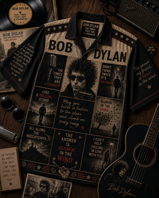 Bob Dylan Hawaiian Shirt - Vintage Music Fan Gift