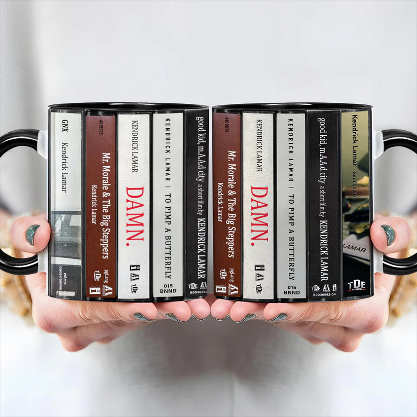 Kendrick Lamar Albums Cassette Collection Retro Accent Mug