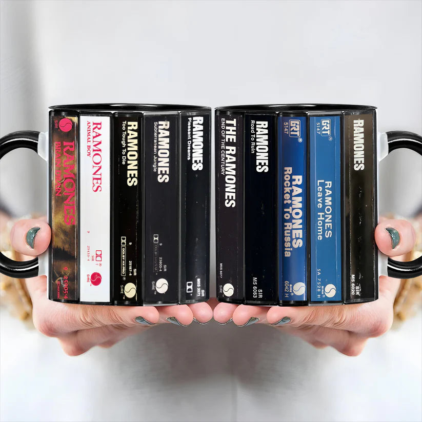 Ramones Albums Cassette Collection Retro Accent Mug