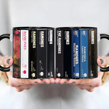 Ramones Albums Cassette Collection Retro Accent Mug