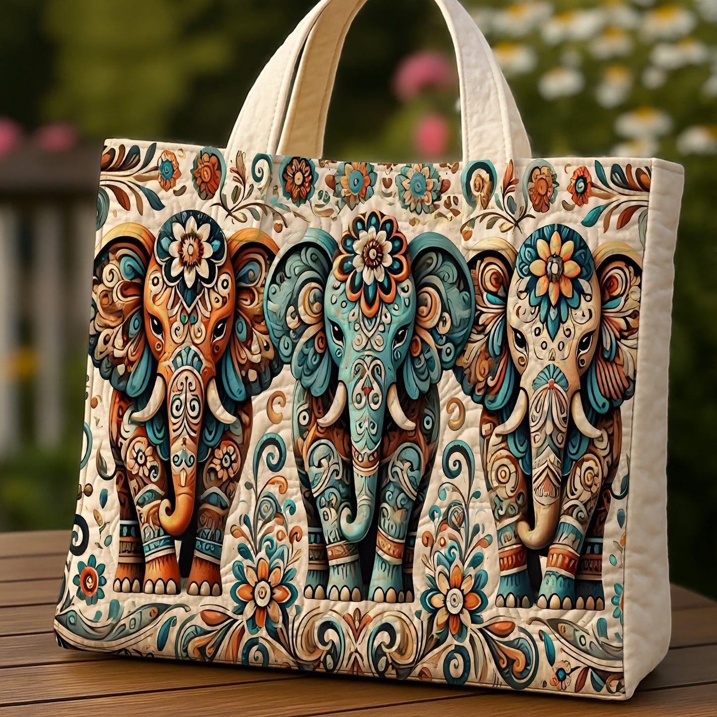 Bohemian Elephant Art Tote Bag