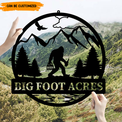Personalized Bigfoot Metal Sign