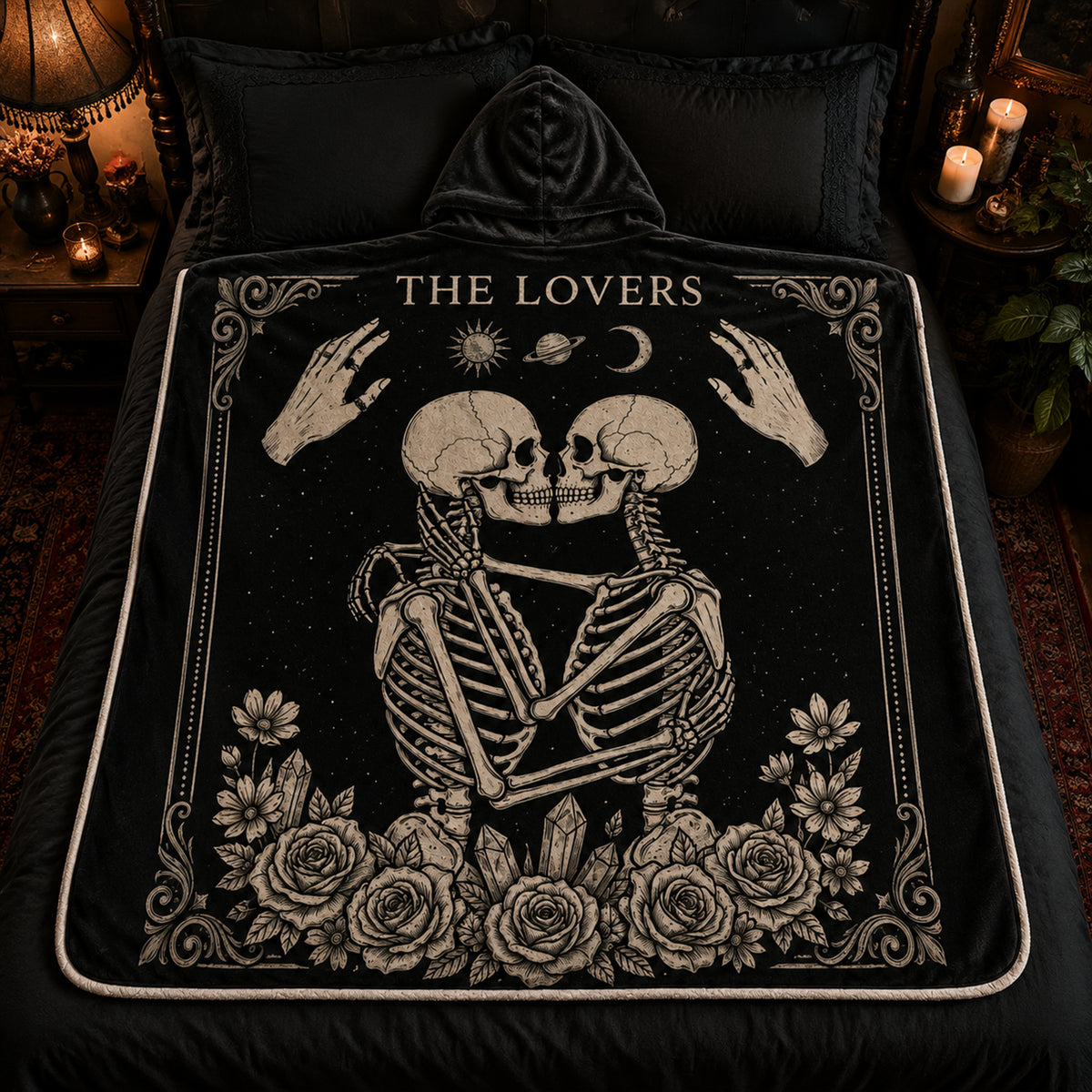 Couple Skeleton Hooded Blanket