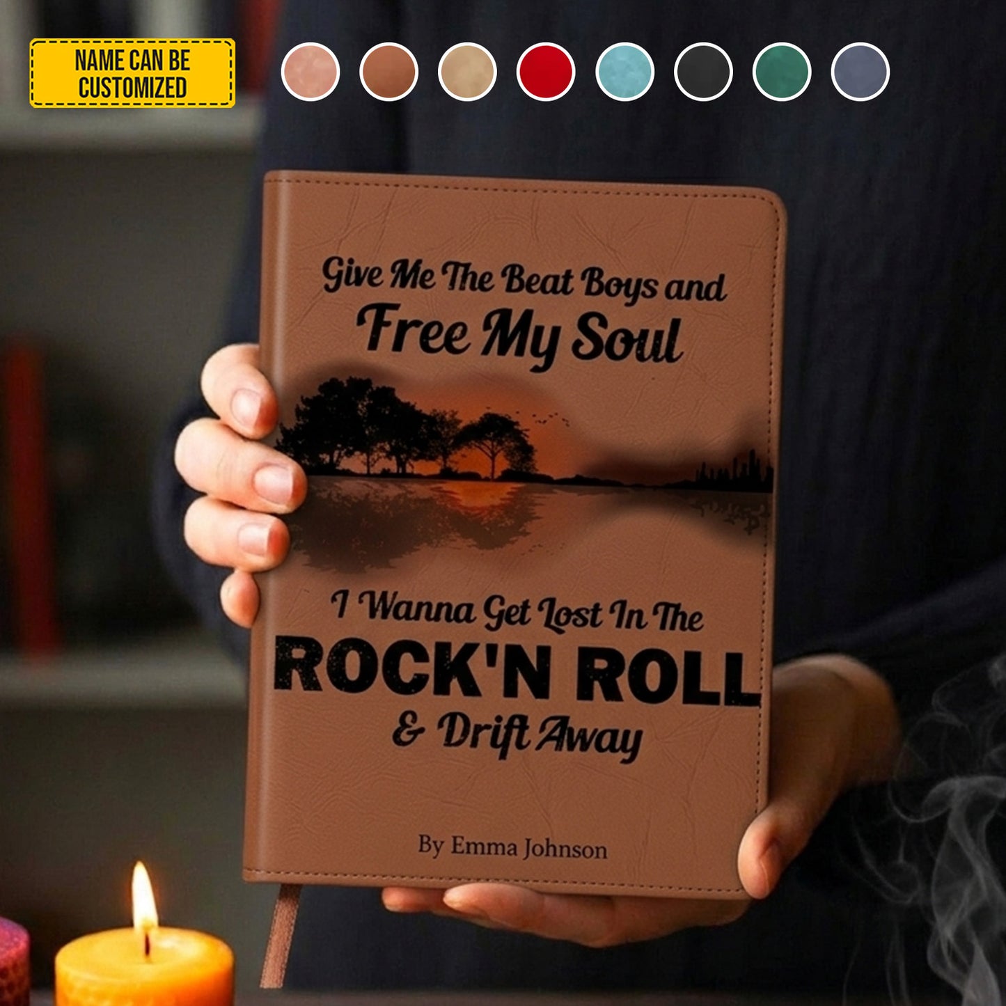 Give Me The Beat - Personalized Hippie Leather Journal