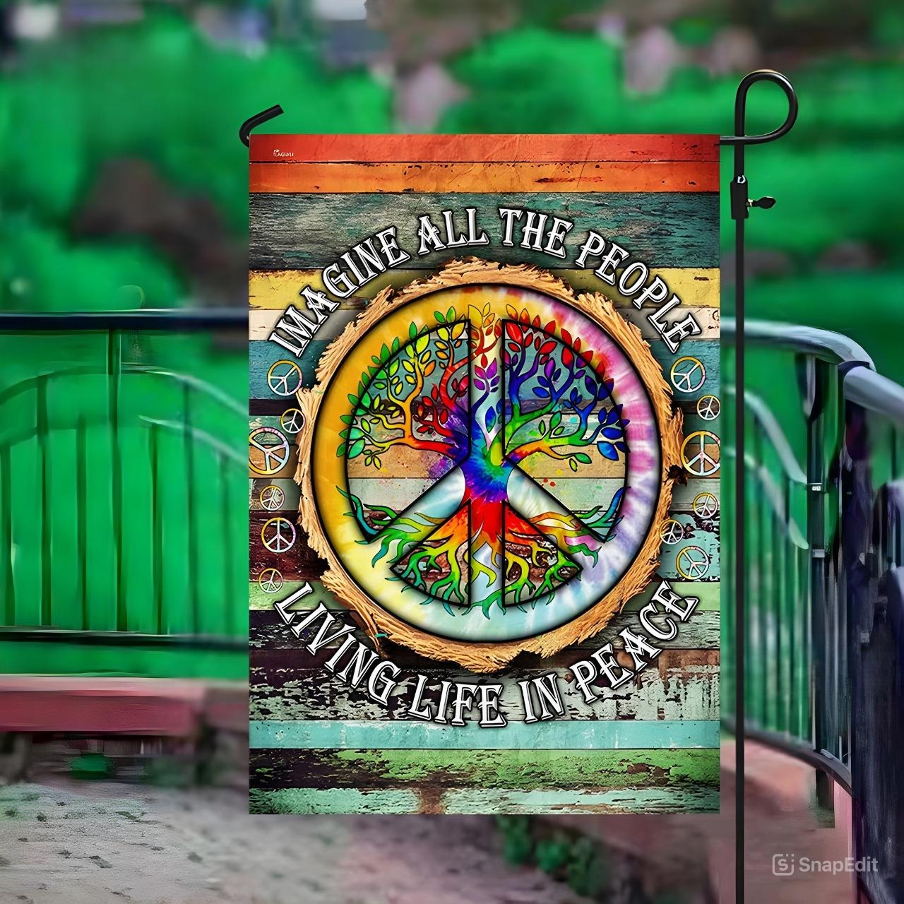 Imagine All The People Living Life In Peace Garden Flag, House Flag