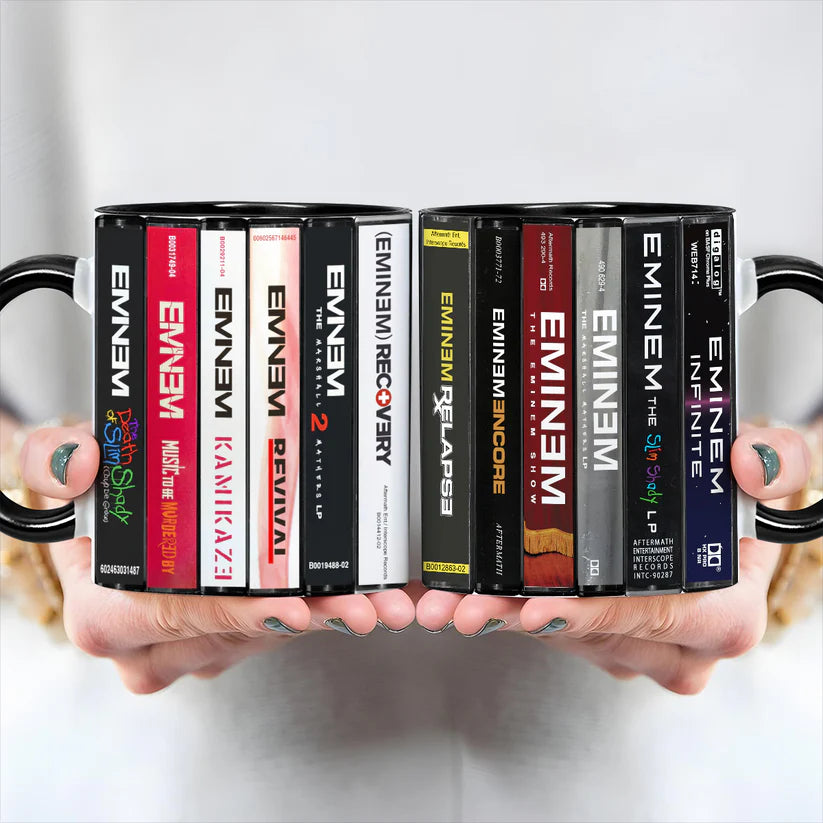 Eminem Albums Cassette Collection Retro Accent Mug