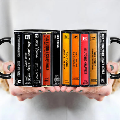 Neil Young Albums Cassette Retro Collection Accent Mug