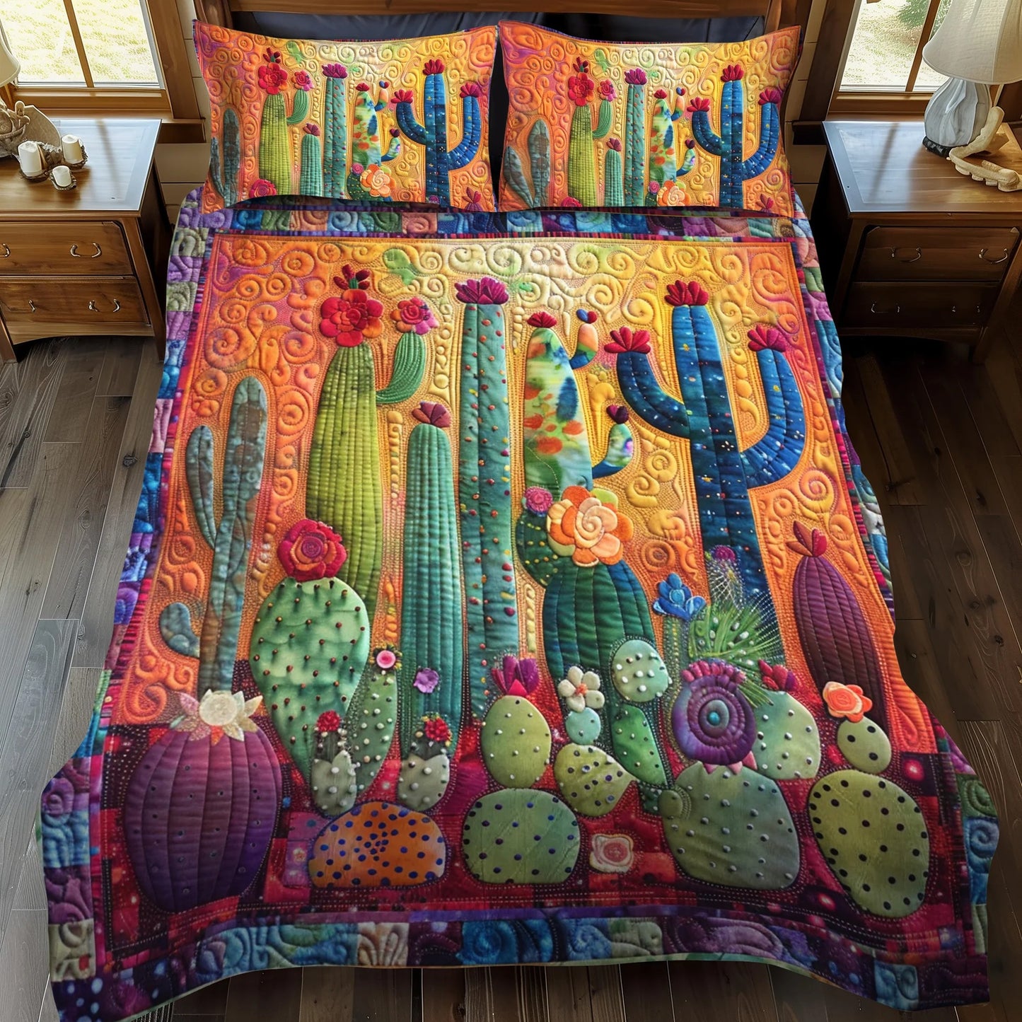 Cactus Quilted Bedding Set
