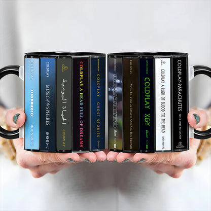 Coldplay Albums Cassette Collection Retro Accent Mug