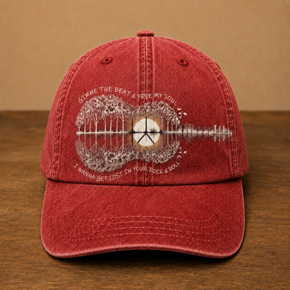 Gimme The Beat - Free My Soul - Guitar Classic Music Denim Cap