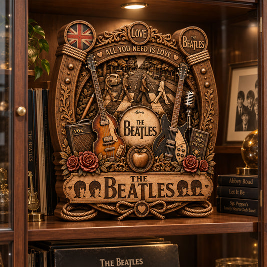 The Beatles Abbey Road Wooden Sign – Vintage Rock Music Decor
