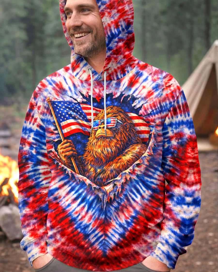 BIGFOOT RED WHITE & BLUE SWIRL ALL OVER PRINT SHIRT
