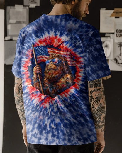 BIGFOOT WITH FLAG ALL OVER PRINT SHIRT