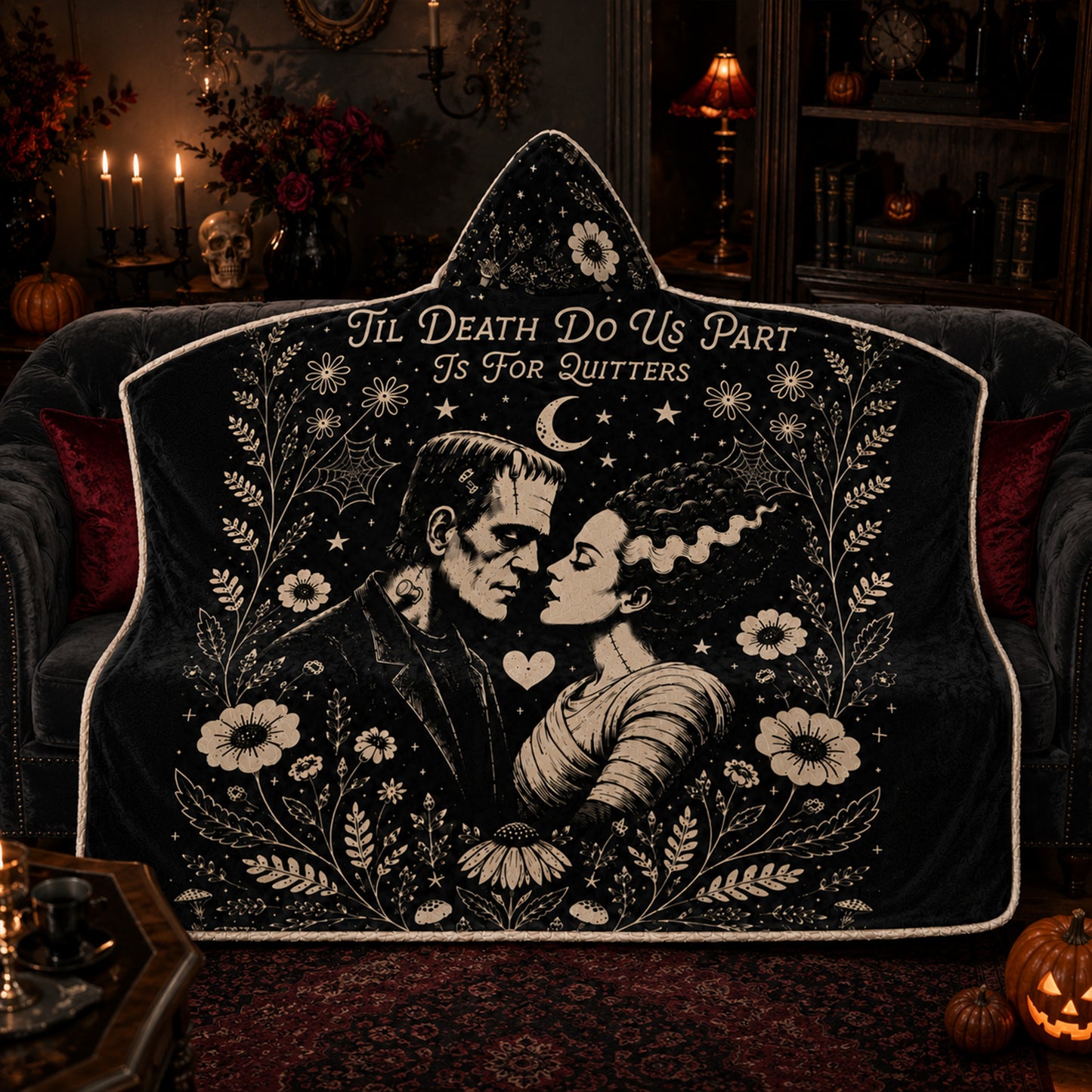 Horror Couple Hooded Blanket