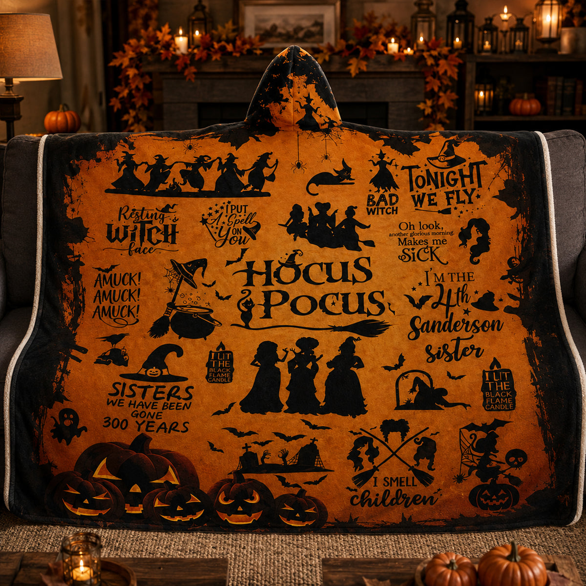 Hocus Pocus Hooded Blanket