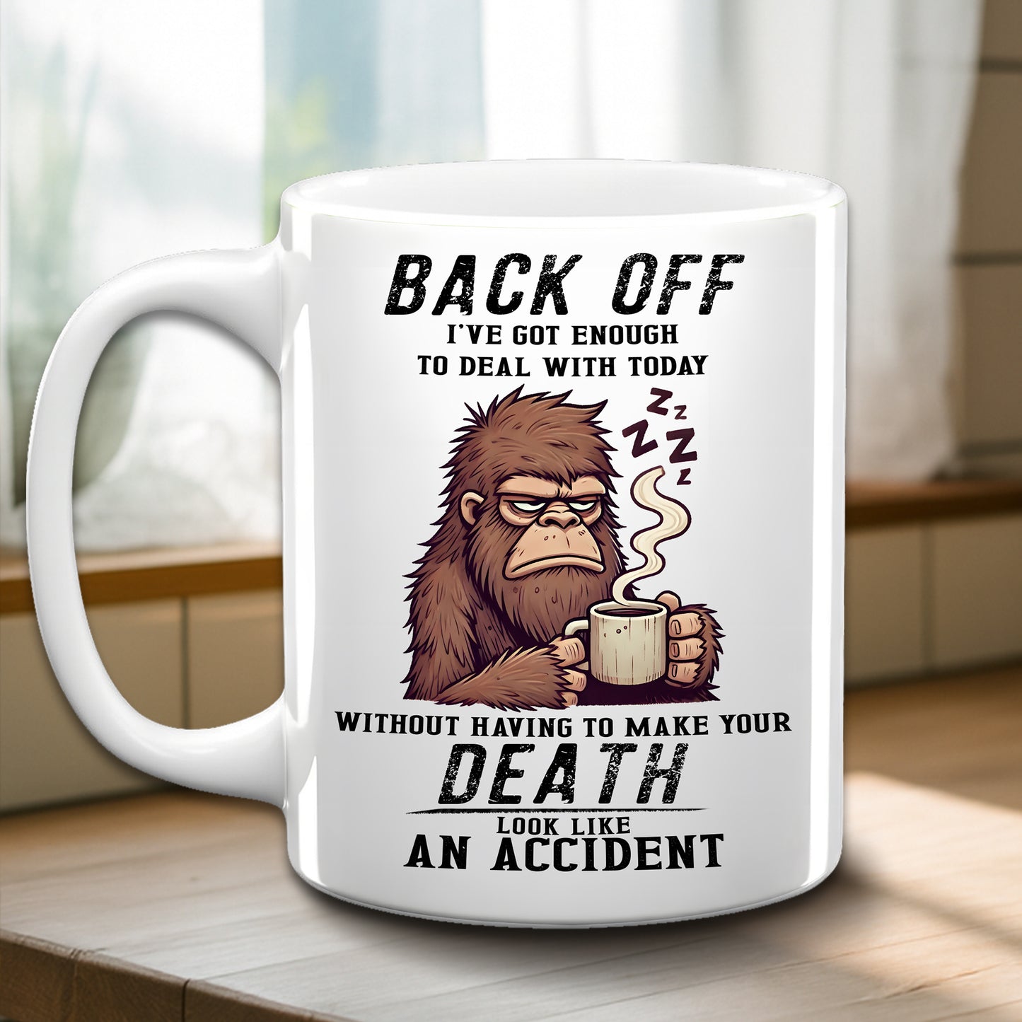 Grumpy Bigfoot Coffee White Mug