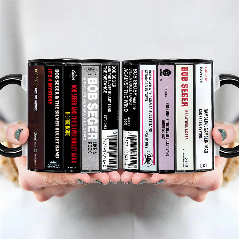 Bob Seger Albums Cassette Collection Retro Accent Mug