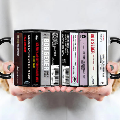 Bob Seger Albums Cassette Collection Retro Accent Mug