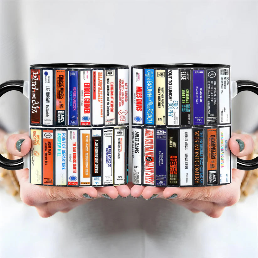 Jazz Albums Cassette Retro Collection Accent Mug