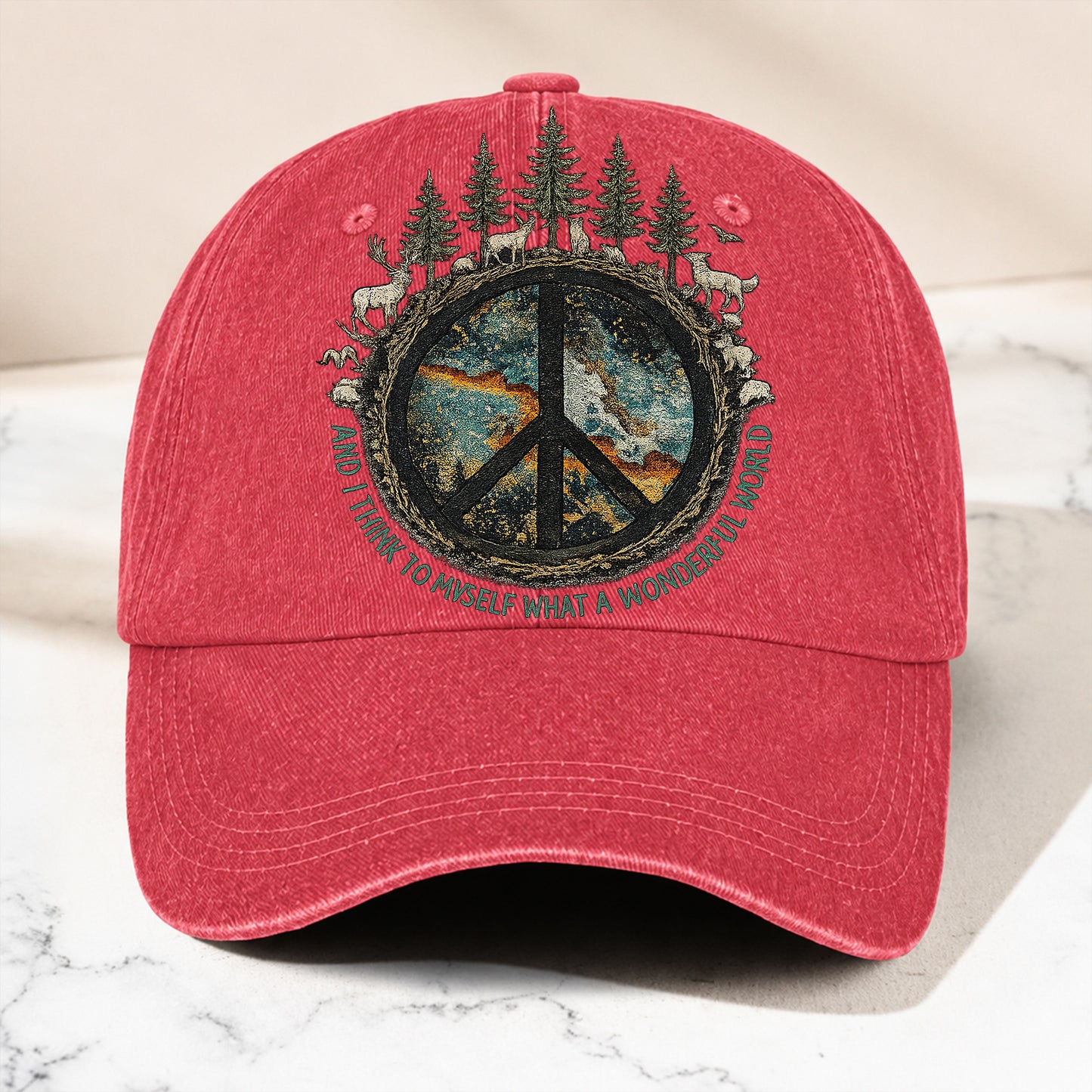 And I Think To Myself - Peace Classic Music Denim Cap