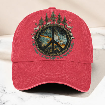And I Think To Myself - Peace Classic Music Denim Cap