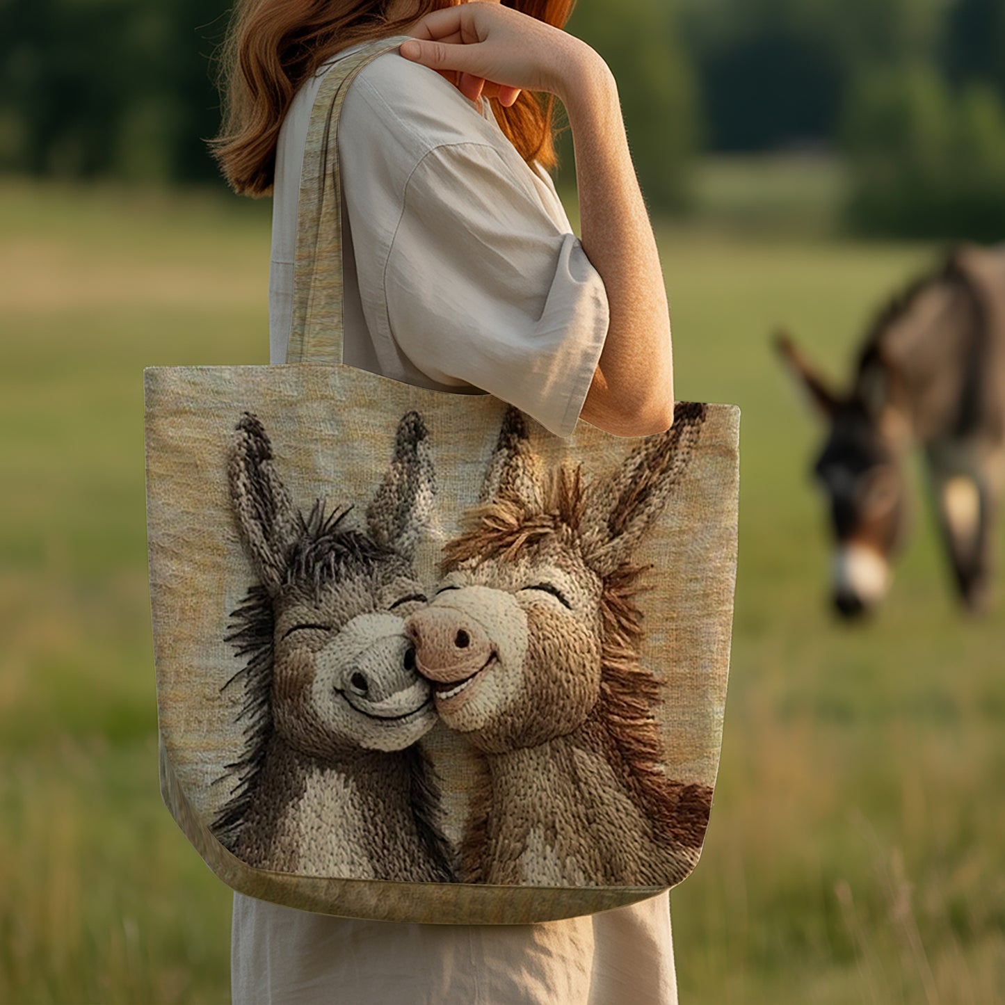 Funny Donkey Couple Tote Bag