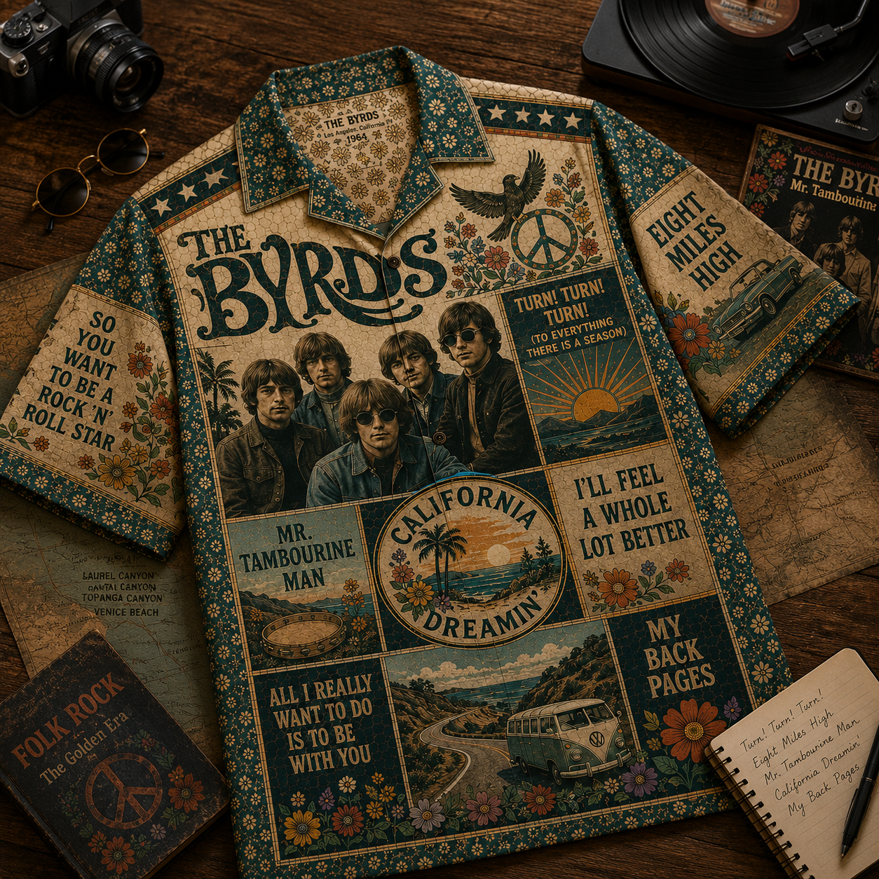 The Byrds Hawaiian Shirt - Vintage Music Fan Gift