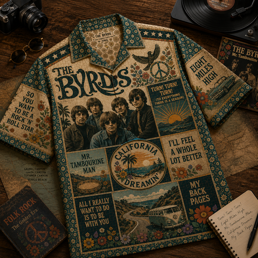 The Byrds Hawaiian Shirt - Vintage Music Fan Gift