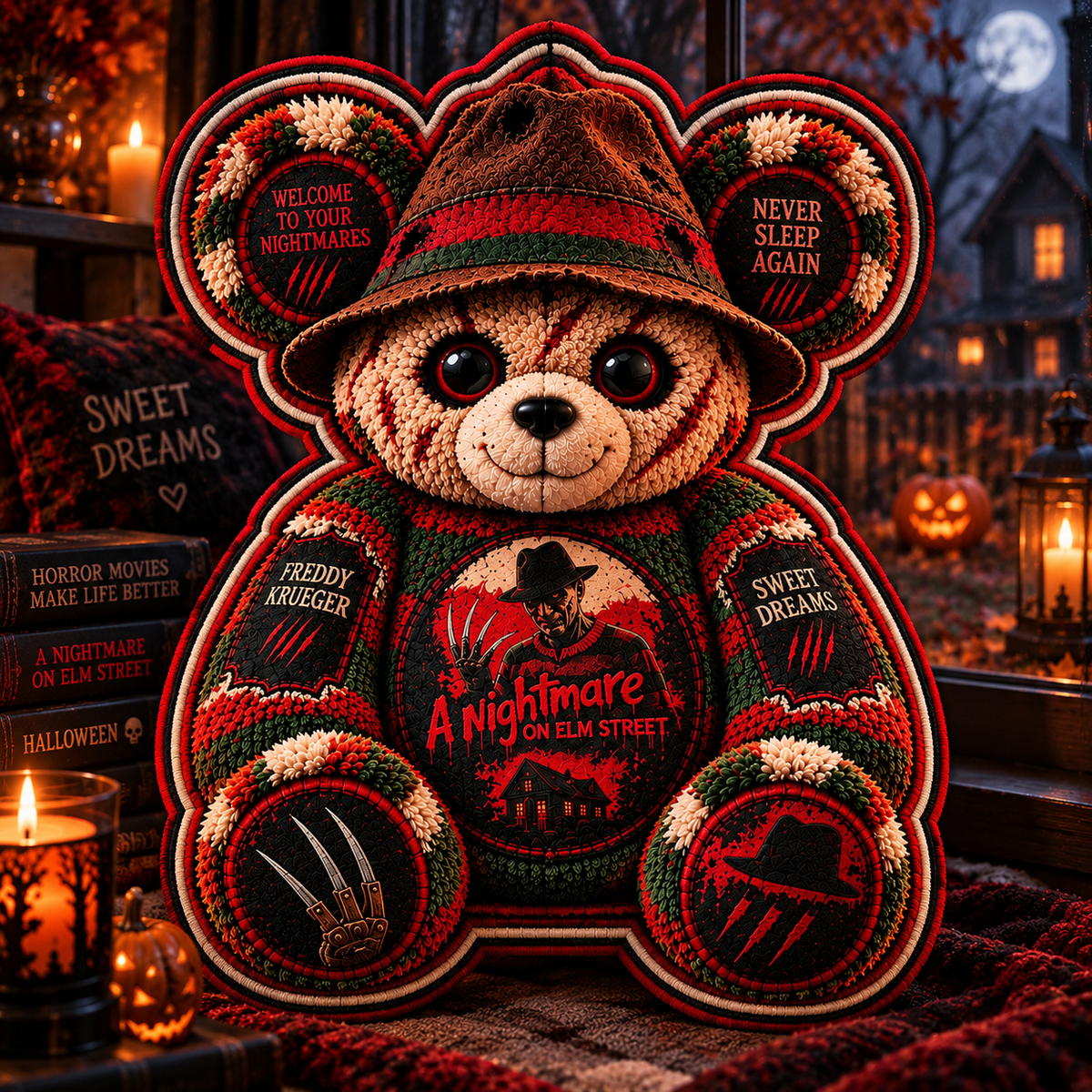 Freddy Krueger Nightmare Horror Custom Shape Pillow  – Spooky Halloween Pillow