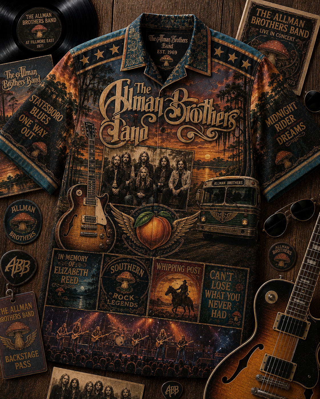The Allman Brothers Hawaiian Shirt - Vintage Music Rock Fan Gift