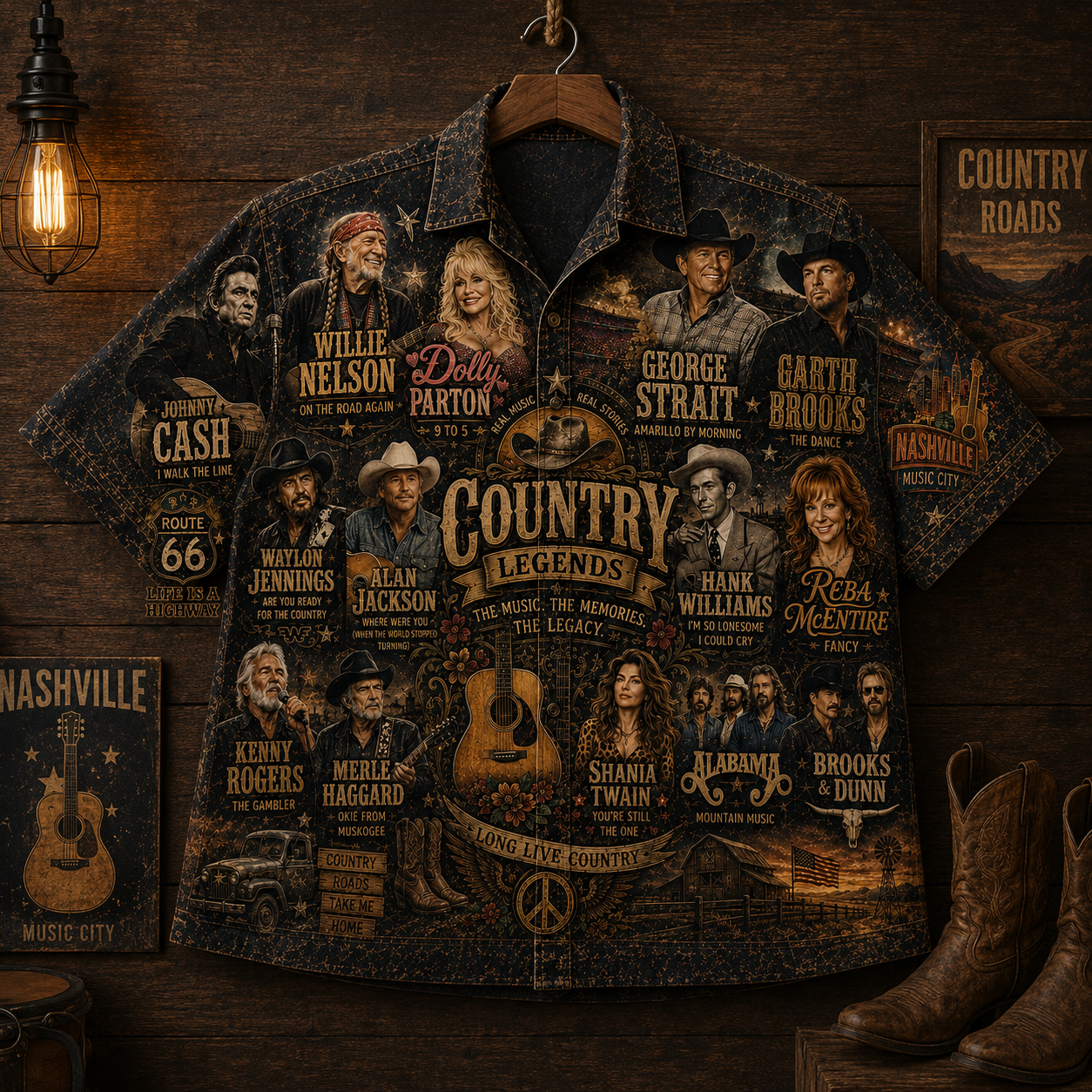 Country Music Hawaiian Shirt - Vintage Music Fan Gift