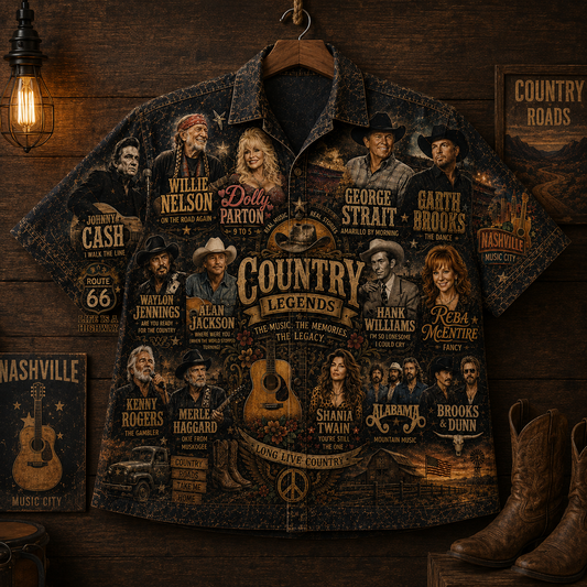 Country Music Hawaiian Shirt - Vintage Music Fan Gift