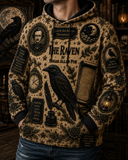 Edgar Allan Poe Raven Halloween All Over Print Shirt