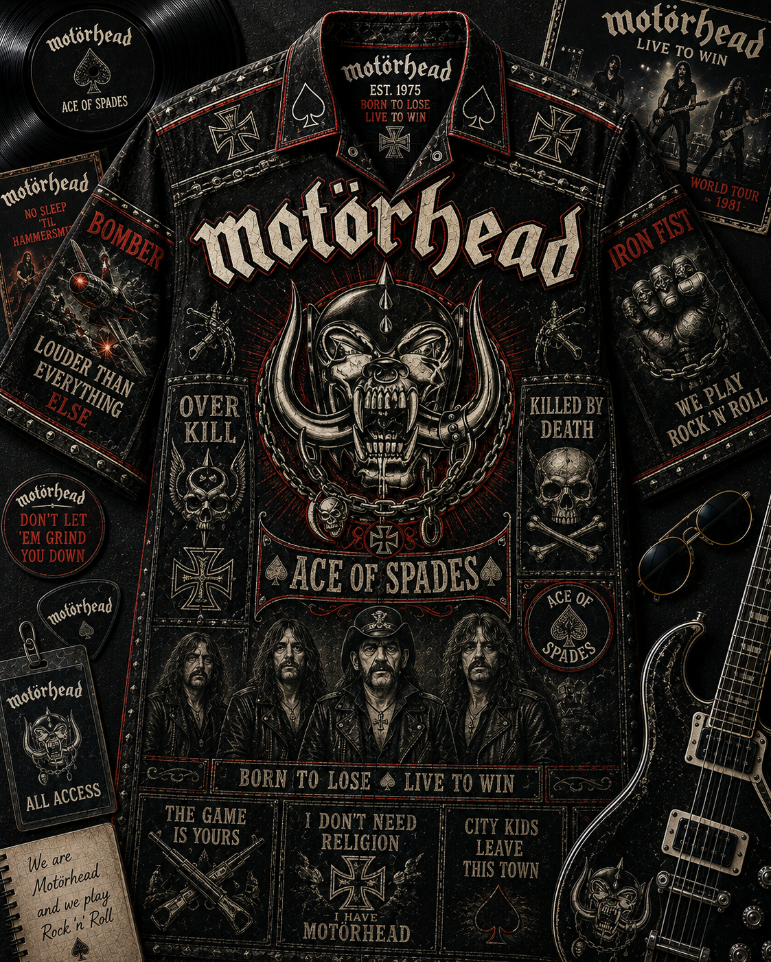 Motörhead Hawaiian Shirt - Vintage Music Rock Fan Gift